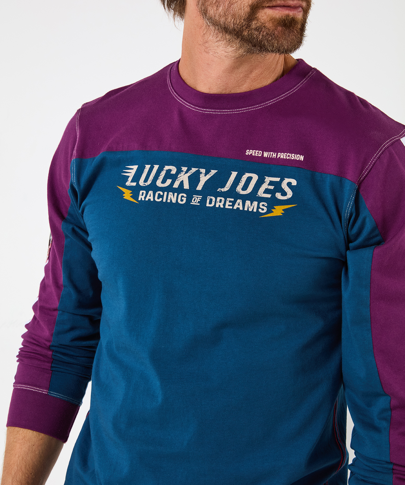 Joe Browns Men's Contrast Panels Casual Long Sleeve Top - Picture 4 of 19