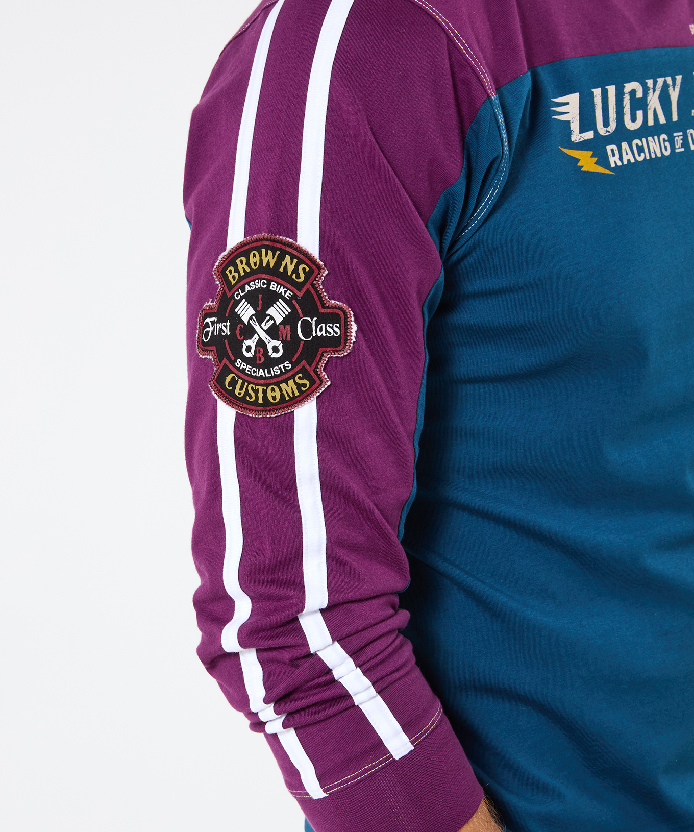 Joe Browns Men's Contrast Panels Casual Long Sleeve Top - Picture 5 of 19