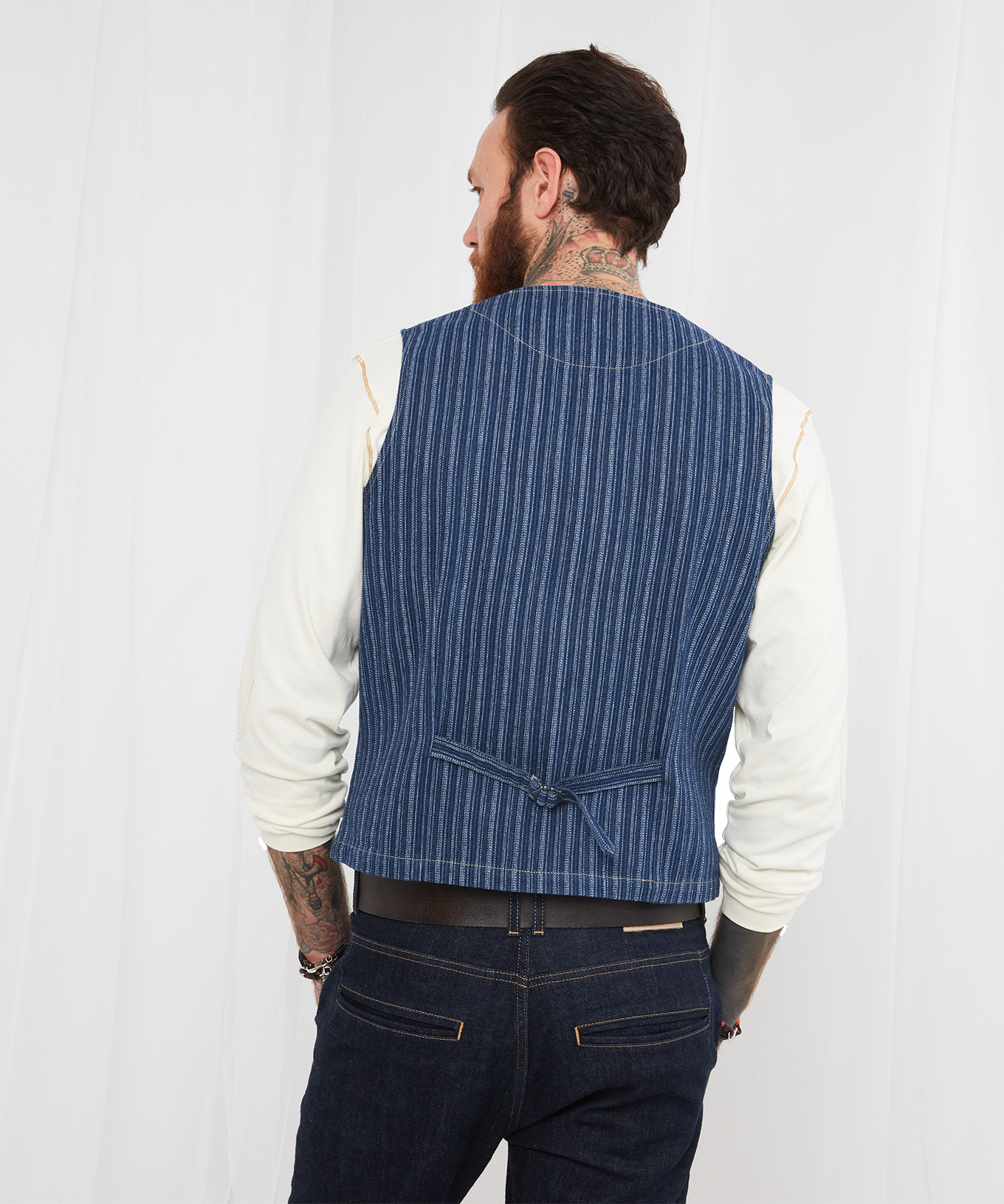 Joe Browns Men's Vintage Workwear Style Striped Asymmetric Pocket