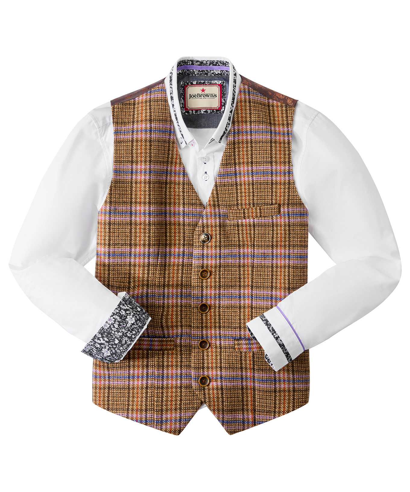 Joe Browns Men's Tailored Check Front Waistcoat - Picture 2 of 37