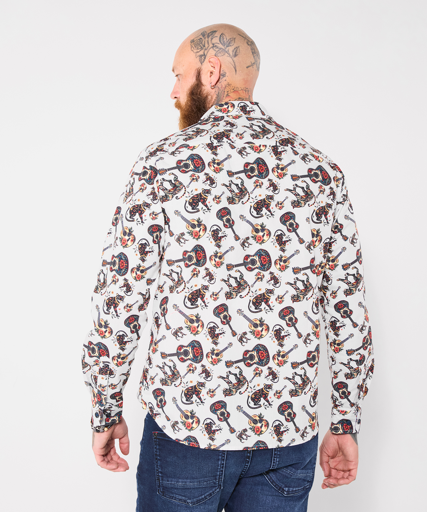 Joe Browns Men's Big Cat And Guitar Print Shirt - Picture 7 of 31