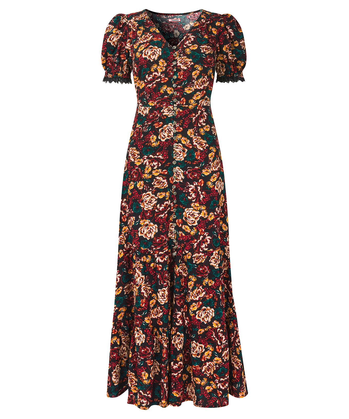 Joe Browns Women's Vintage Autumnal Floral Puff Sleeve Midaxi Dress | eBay