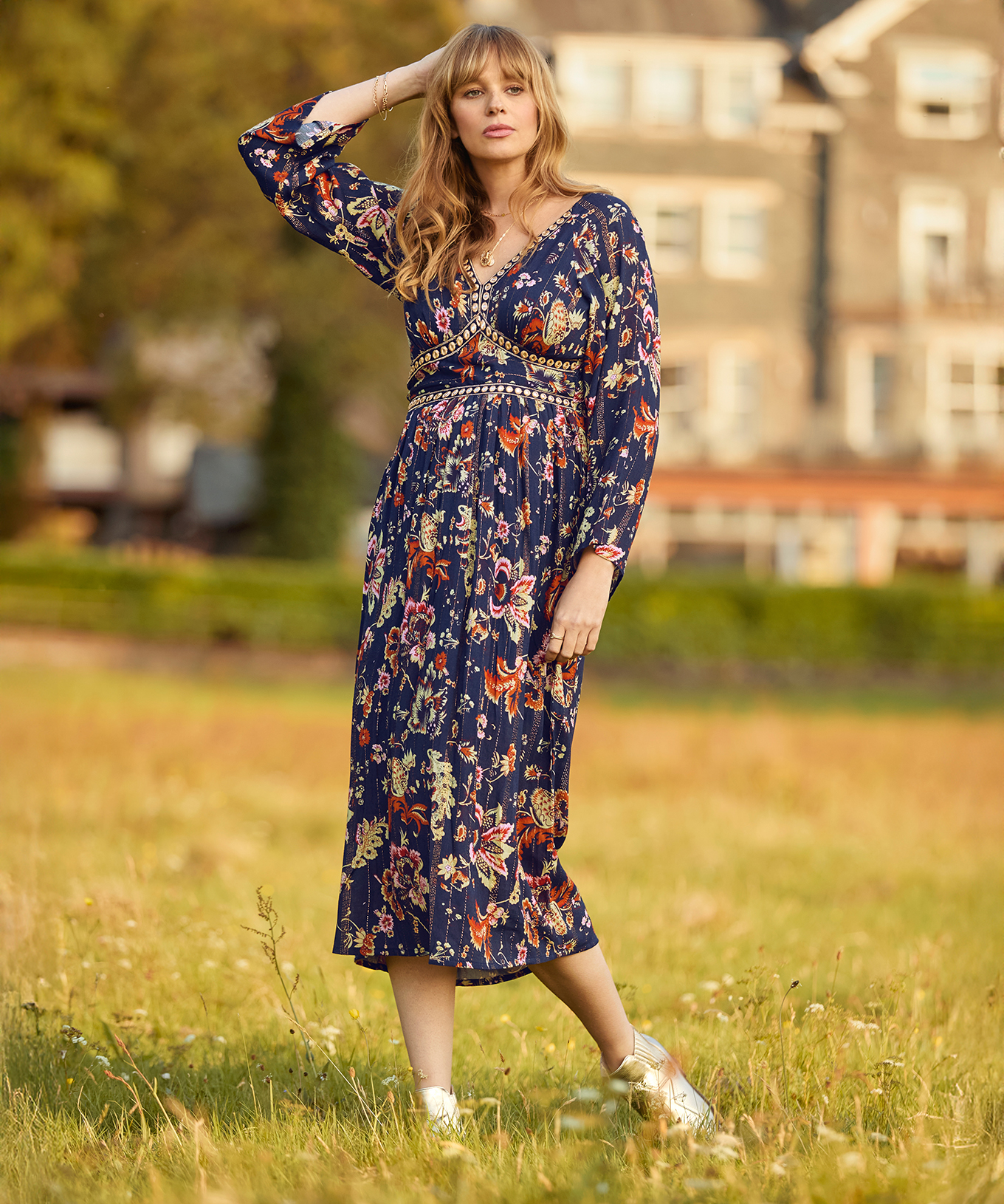 Joe Browns Women's Mirror Trim Boho Floral Maxi Dress - Picture 3 of 13