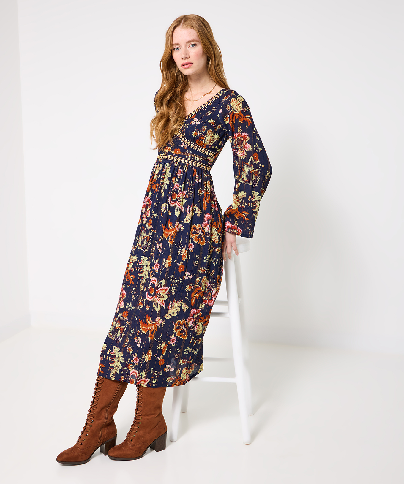 Joe Browns Women's Mirror Trim Boho Floral Maxi Dress - Picture 4 of 13
