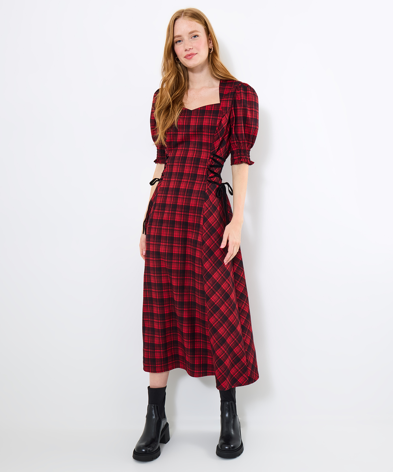 Joe Browns Women's Vintage-Inspired Check Lace Up Dress - Picture 5 of 43