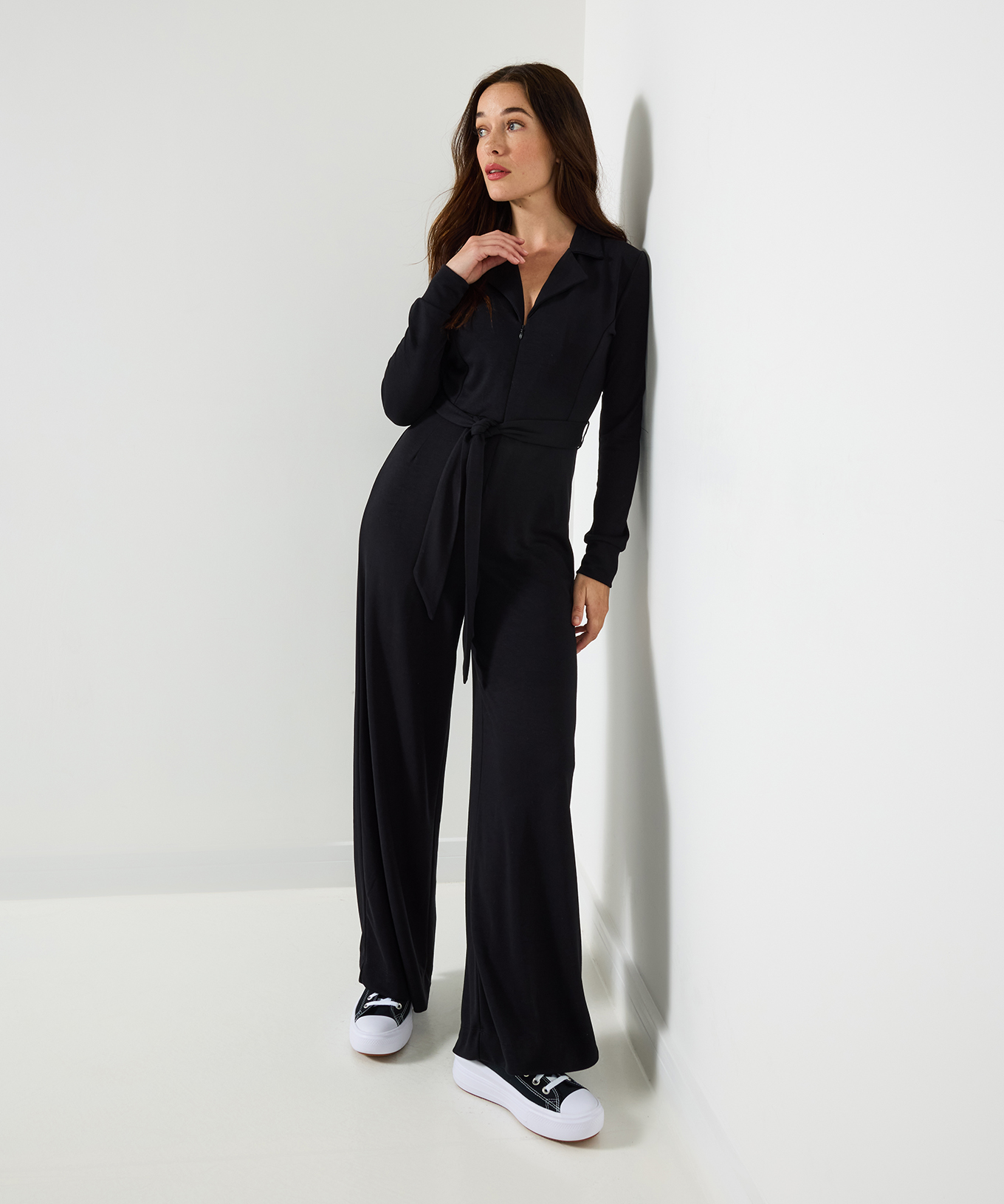 Joe Browns Women's Collared Zip Front Straight Leg Jersey Jumpsuit - Picture 3 of 79