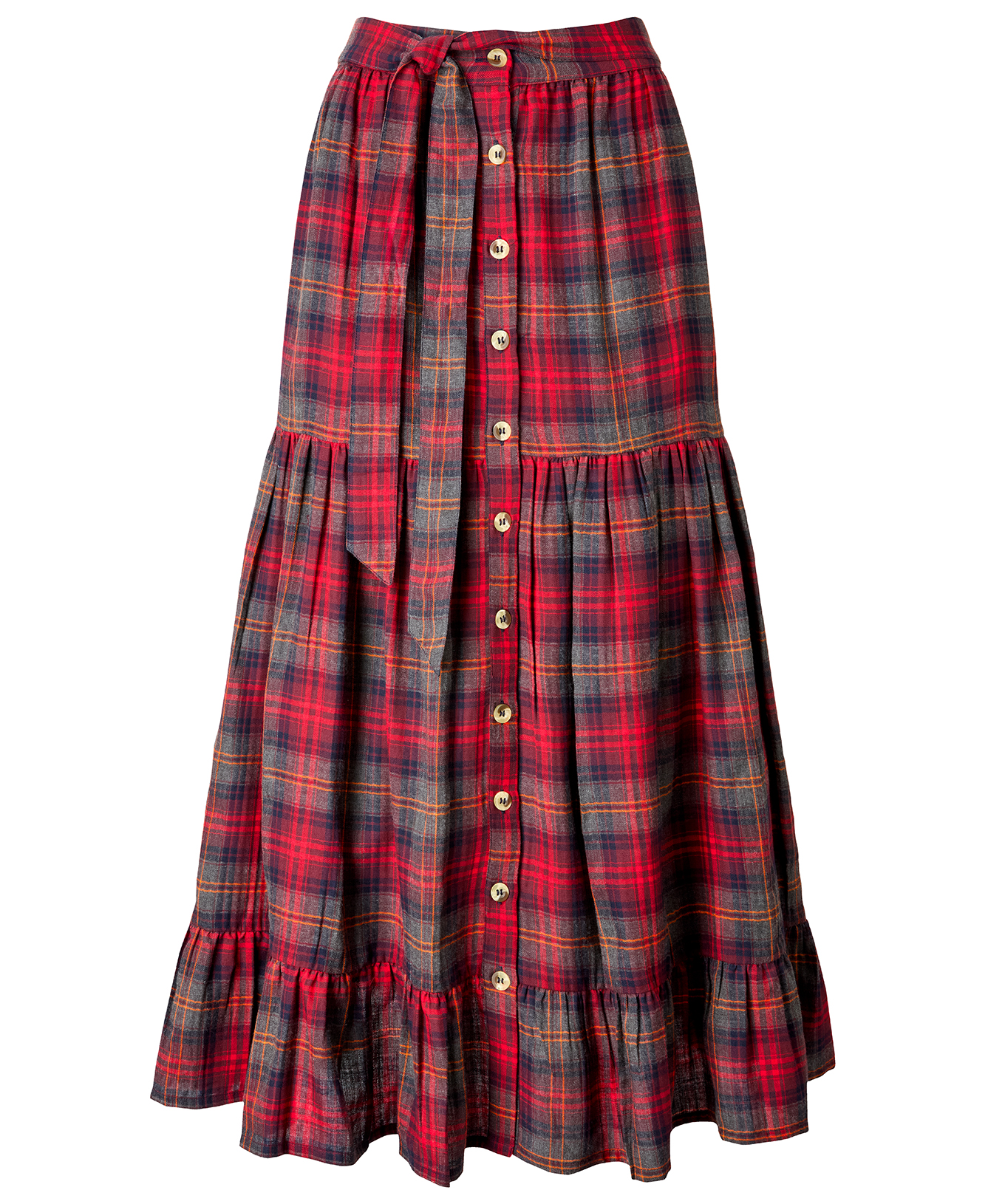 Joe Browns Women's Vintage-Inspired Red Check Maxi Skirt - Picture 2 of 37