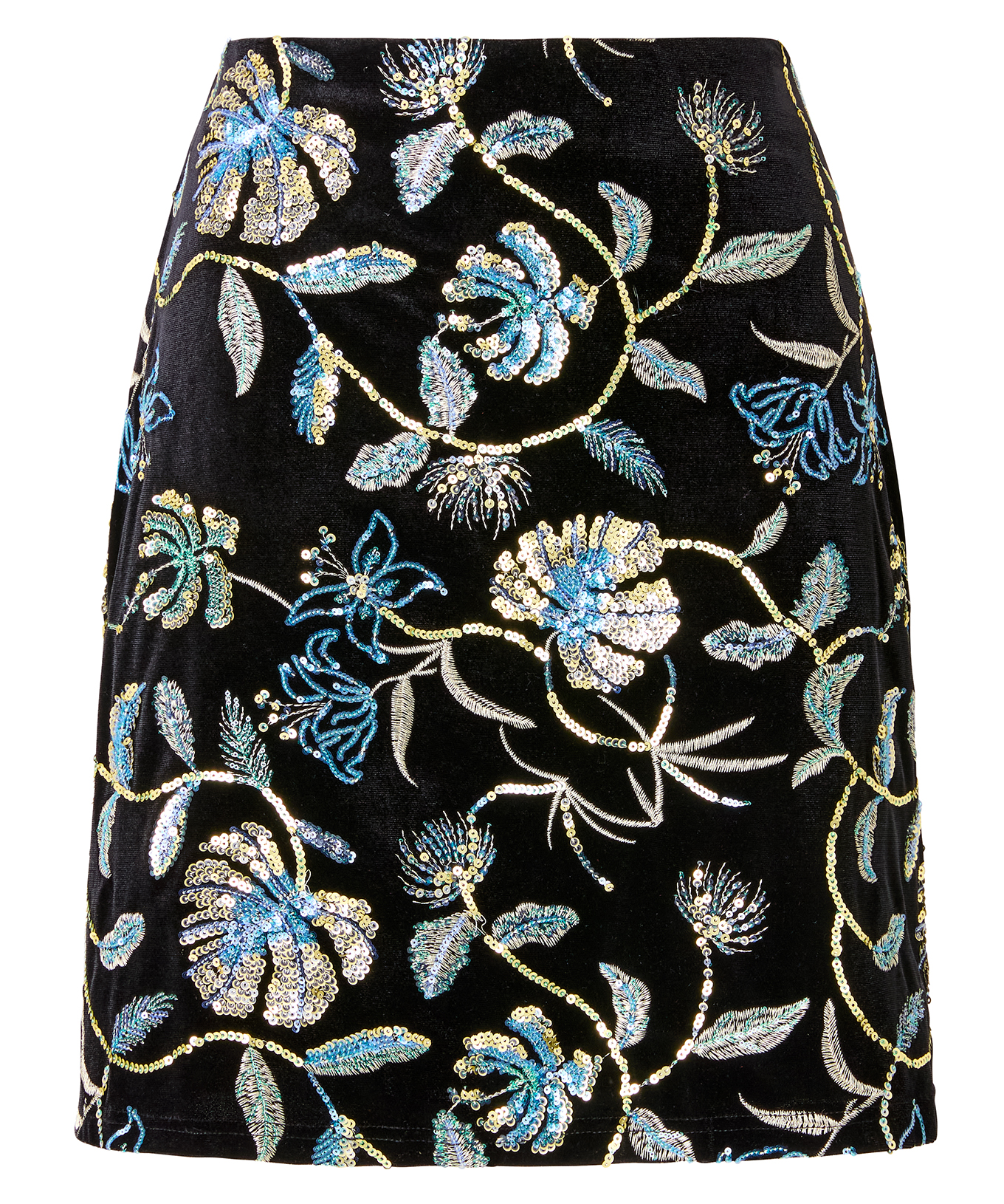 Joe Browns Womens Boutique Sequin Embroidered A Line Mini Skirt Black 18