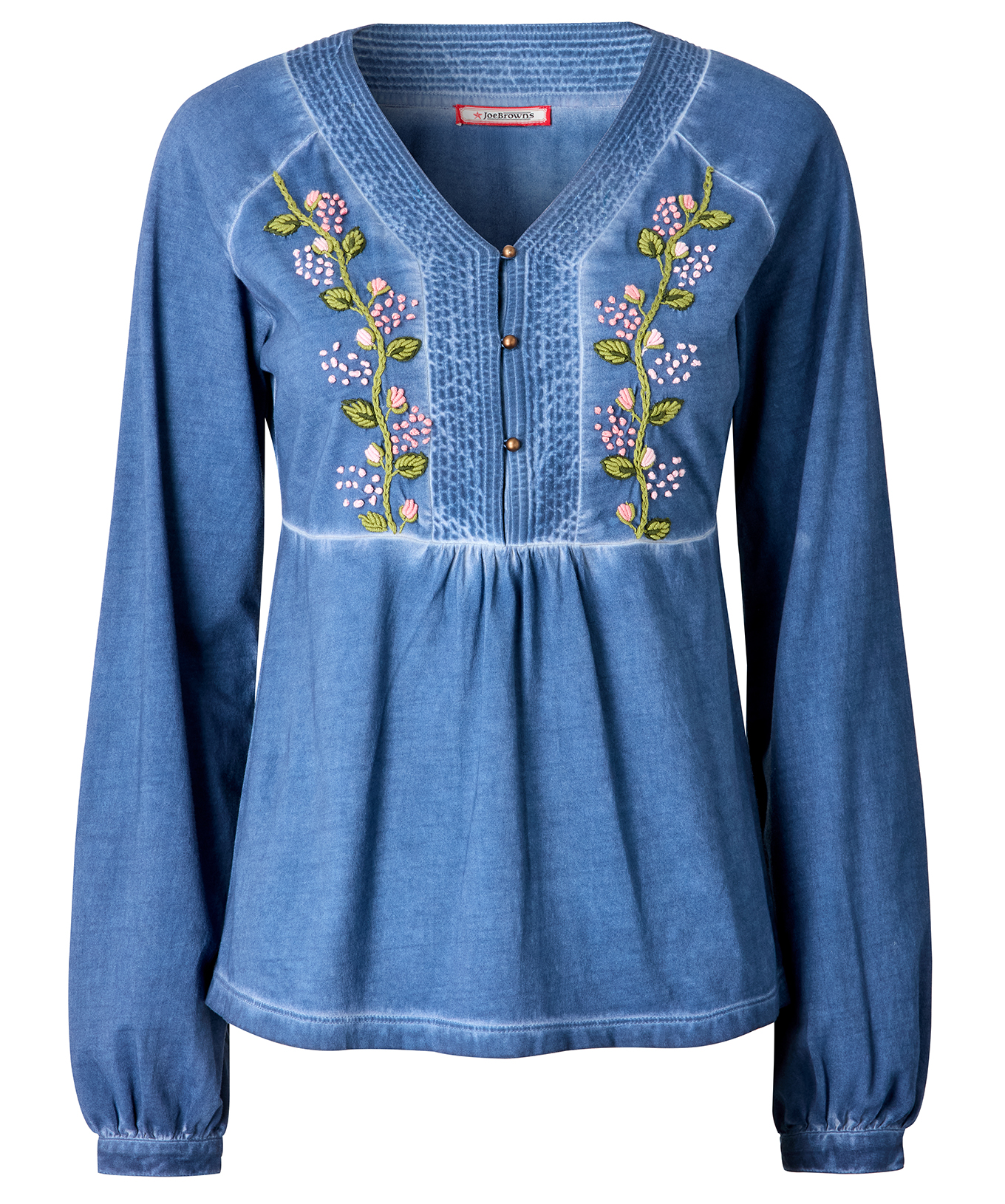 Joe Browns Women's Remarkable Printed Patchwork Henley Top - Picture 2 of 37