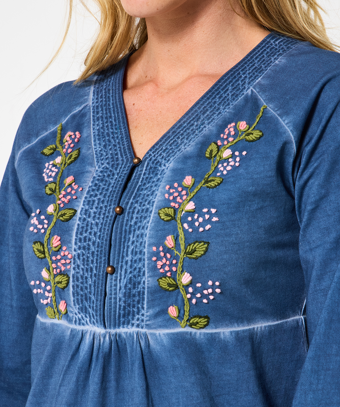 Joe Browns Women's Remarkable Printed Patchwork Henley Top - Picture 3 of 37