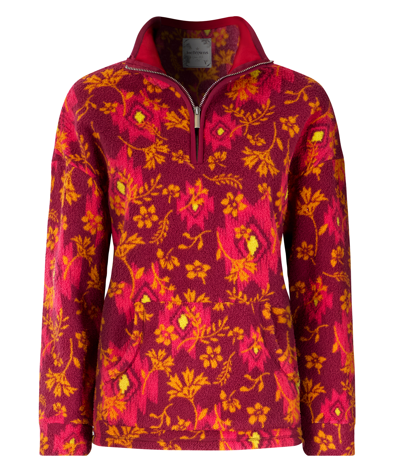 Joe Browns Womens Autumn Floral Print Half Zip Fleece Top  Multicoloured - Picture 1 of 10