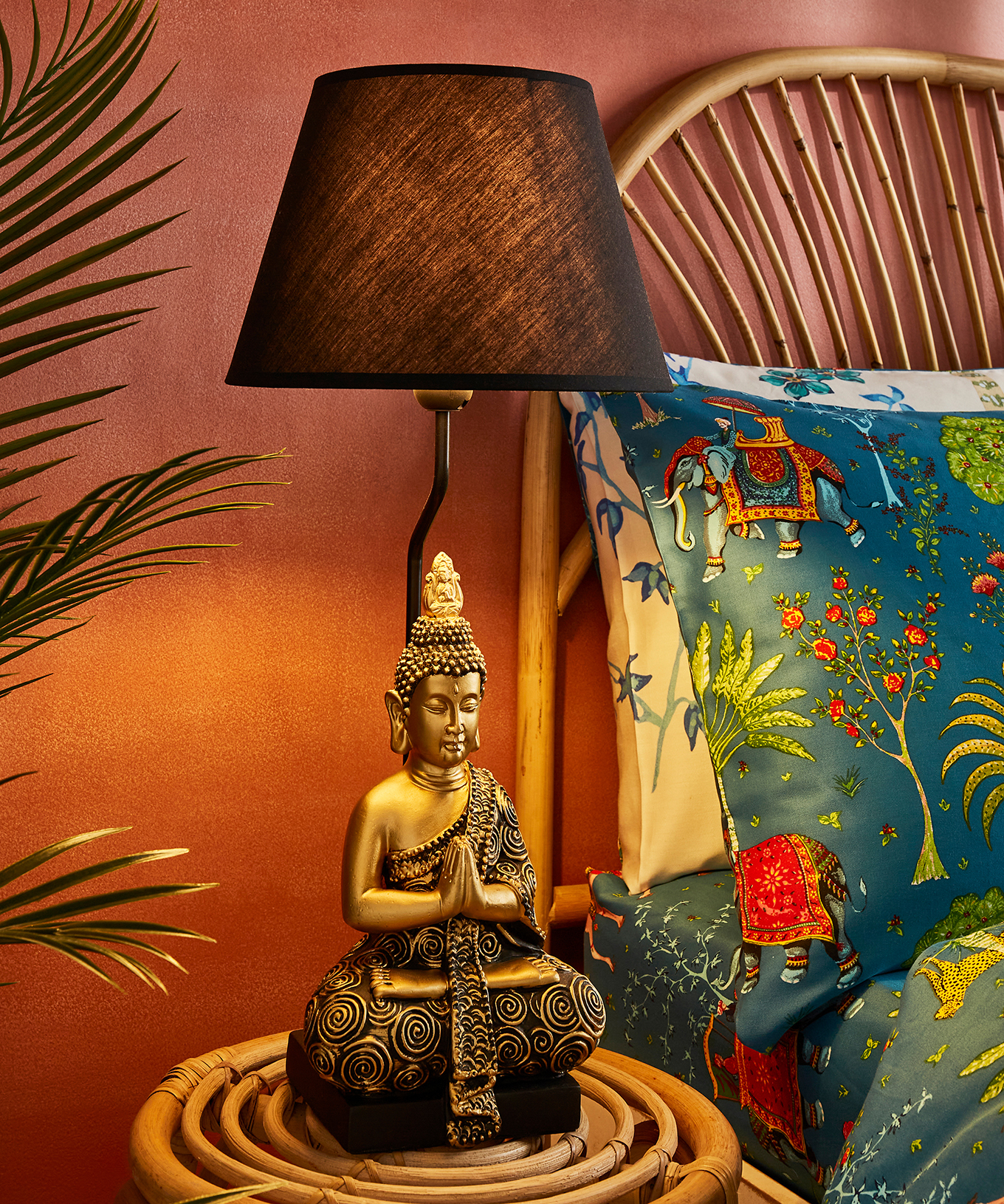 Joe Browns Home Gold Resin Buddha Table Lamp, Black, One Size - Picture 1 of 5