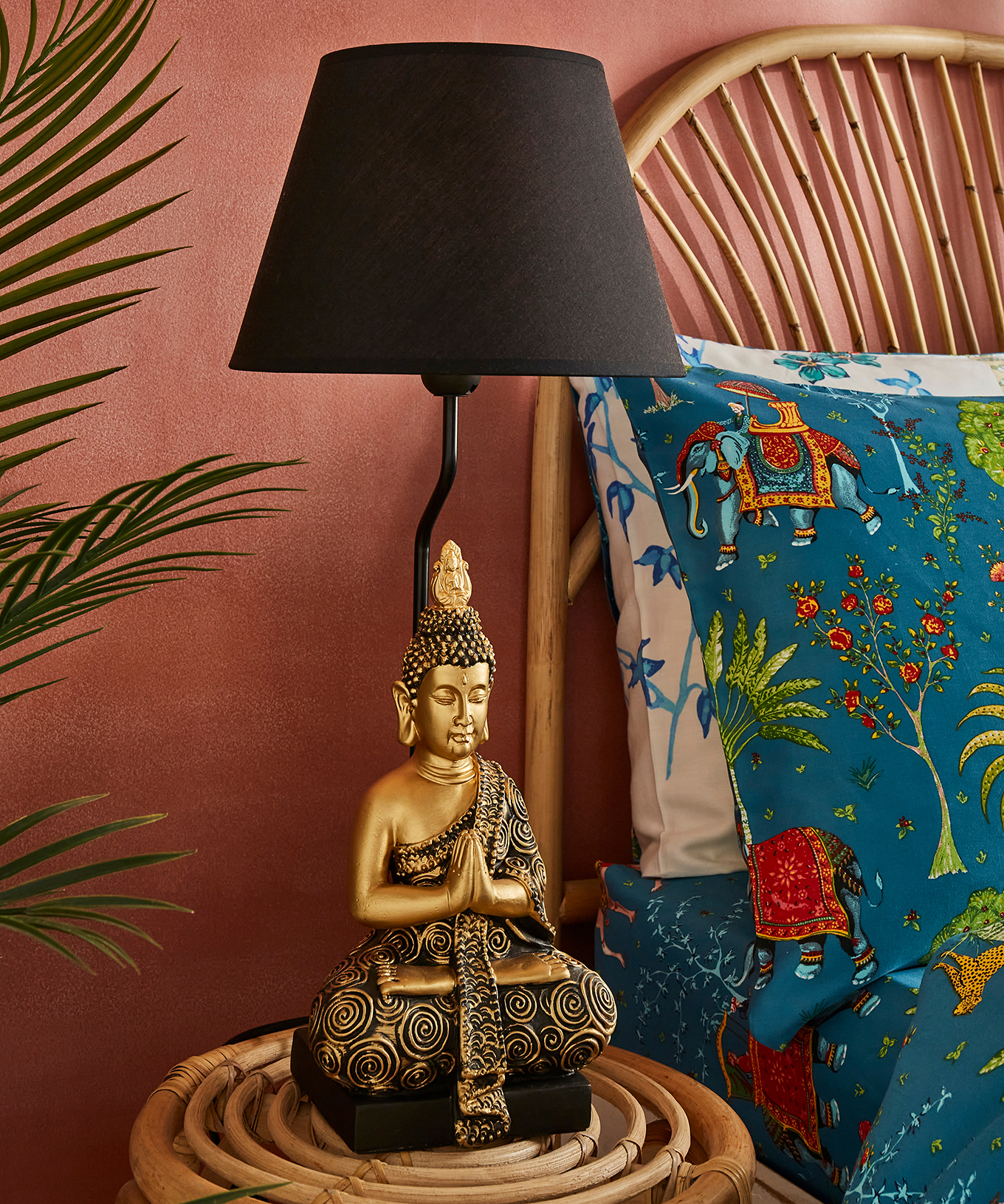 Joe Browns Home Gold Resin Buddha Table Lamp, Black, One Size - Picture 4 of 5